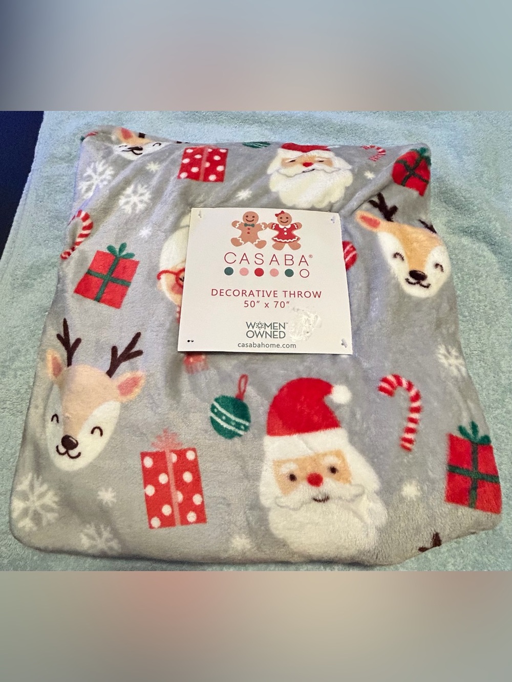 CASABA 50” x 70” PLUSH CHRISTMAS BLANKET/LARGE THROW BLANKET (NWT)